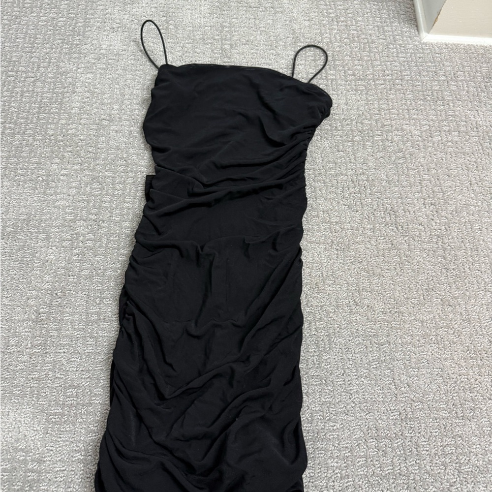Elegant Black Spaghetti Strap Dress